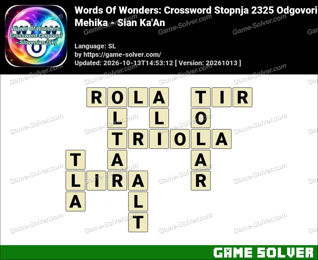 Words Of Wonders: Crossword Stopnja 2325 Odgovori – Mehika – Sian Ka’An